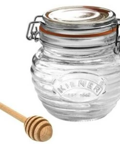 Kilner Clip Top Honigtopf Mit Buchenholz-Löffel