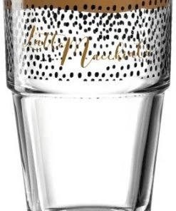 Leonardo Becher SOLO 410 Ml ′Latte Macchiato′ Schwarz, 6er-Set