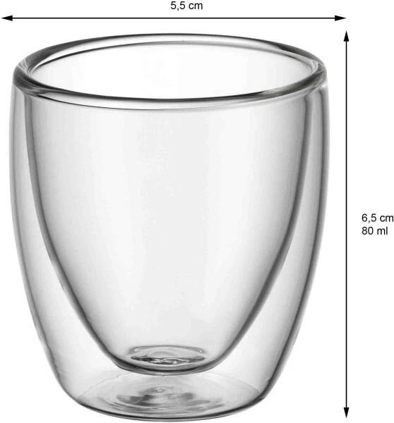 WMF Kult Doppelwandige Espressotassen Glas Set 2-teilig 2 WMF Kult Doppelwandige Espressotassen Glas Set 2-teilig – Bild 2