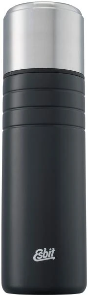 Esbit MAJORIS Edelstahl Isolierflasche Mit Doppelwandigem Edelstahl-Becher, 1L, Schwarz