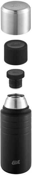 Esbit MAJORIS Edelstahl Isolierflasche Mit Doppelwandigem Edelstahl-Becher, 1L, Schwarz – Bild 7