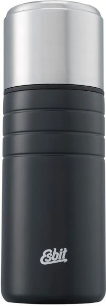 Esbit MAJORIS Edelstahl Isolierflasche Mit Doppelwandigem Edelstahl-Becher, 0.5L, Schwarz