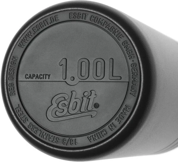 Esbit MAJORIS Edelstahl Weithals Isolierflasche, 1L, Schwarz – Bild 2