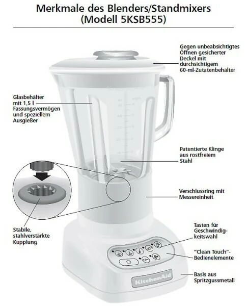 KitchenAid Artisan Blender / Standmixer Medallion Silber – Bild 4